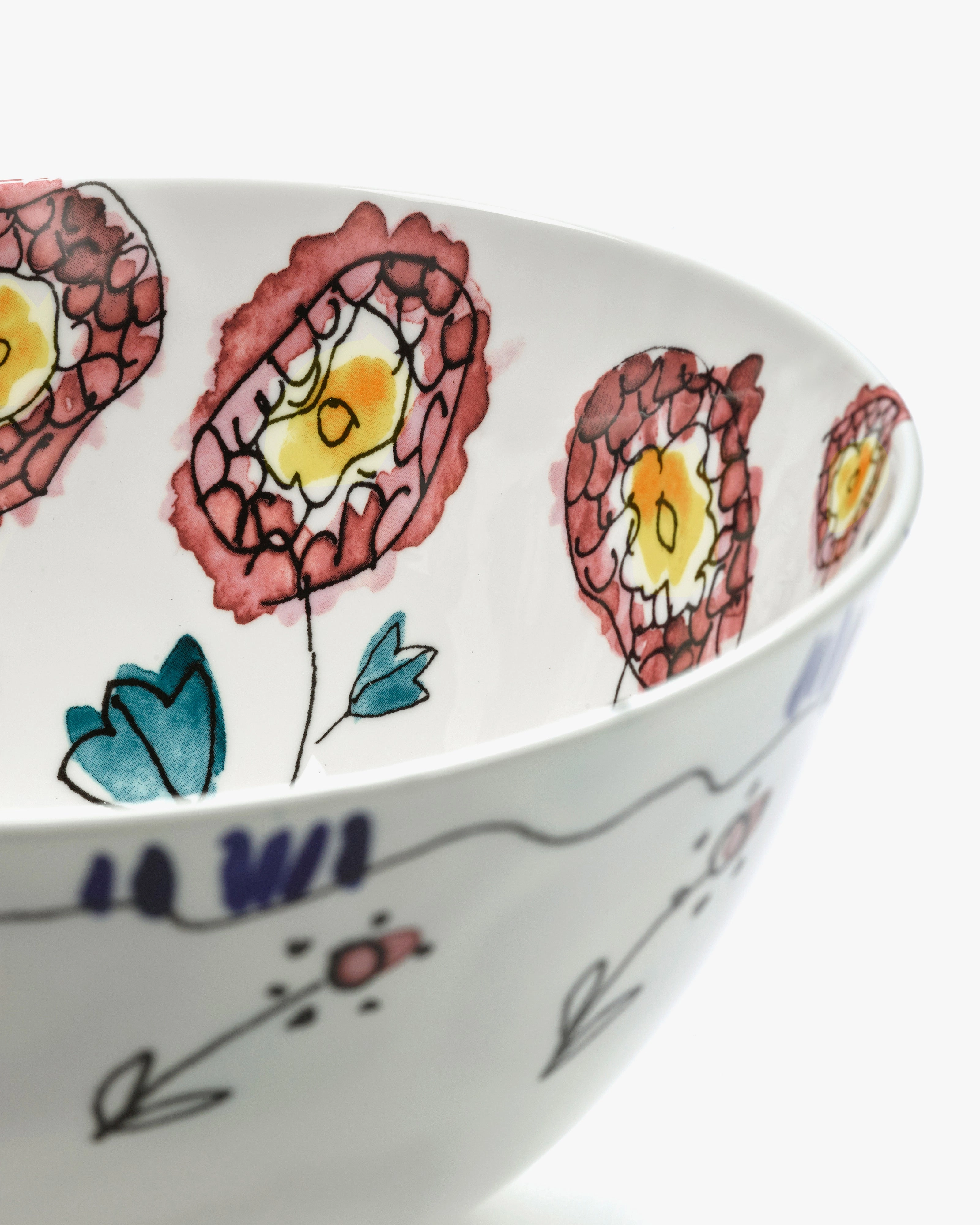 Bowl M Anemone milk Midnight Flowers