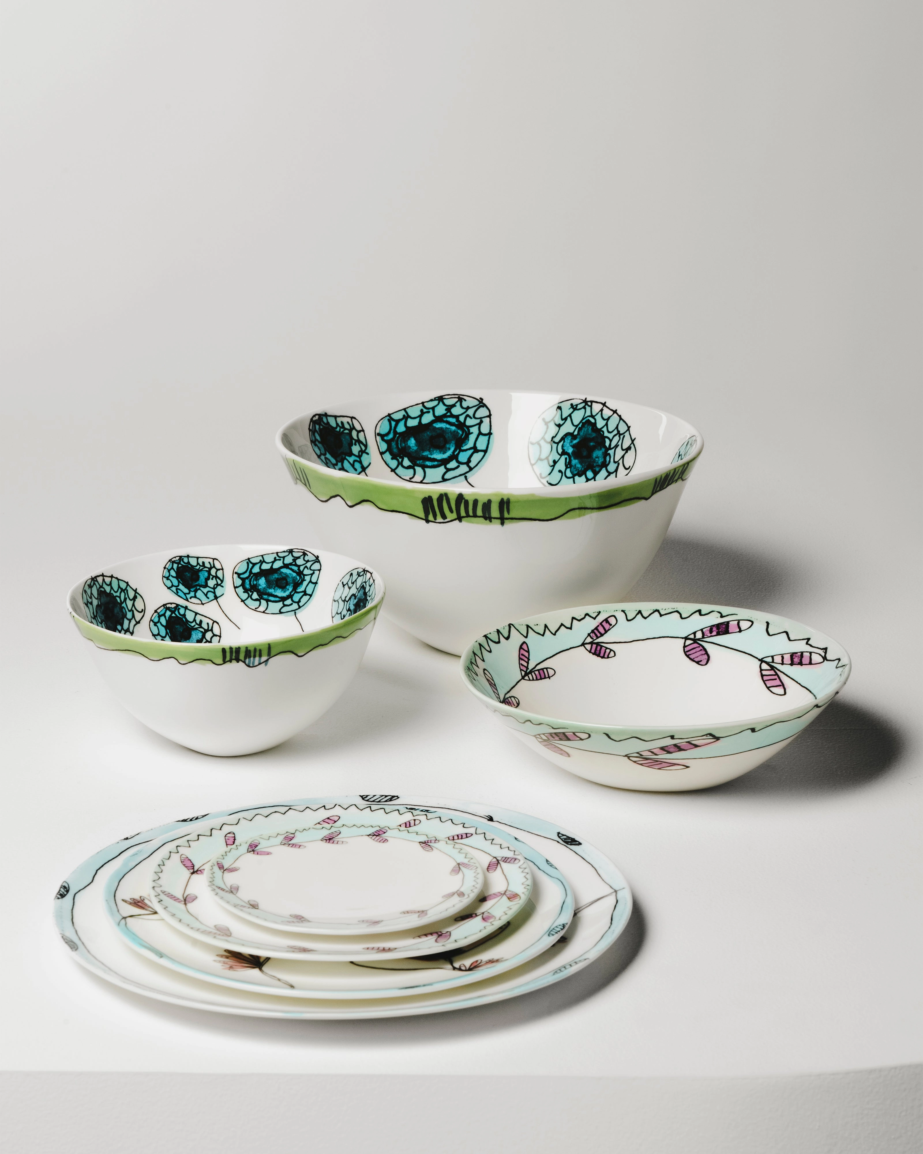 Bowl M Anemone vaniglia Midnight Flowers
