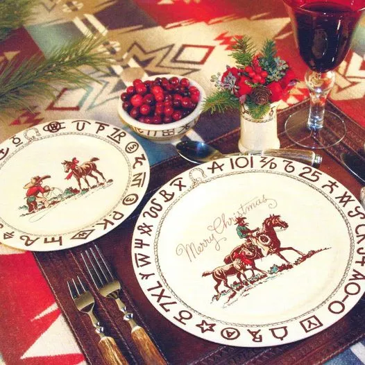 Branded Cowboy Christmas Western Dinner Plate