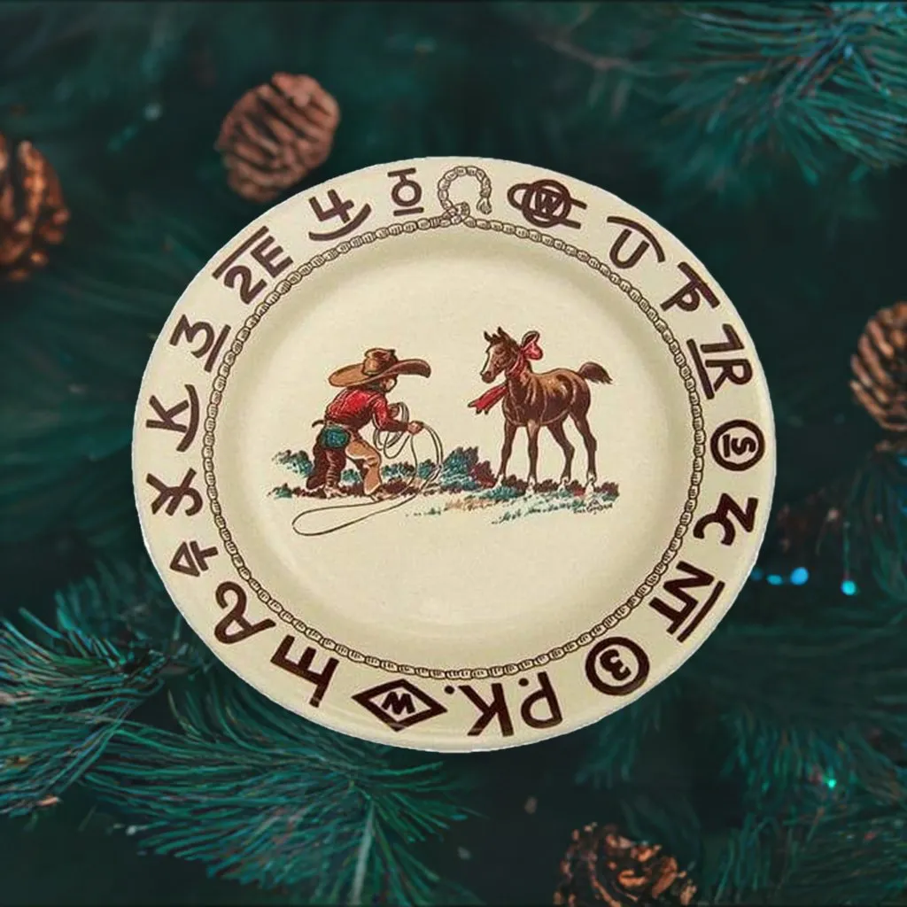 Branded Cowboy Christmas Western Lunch Plate