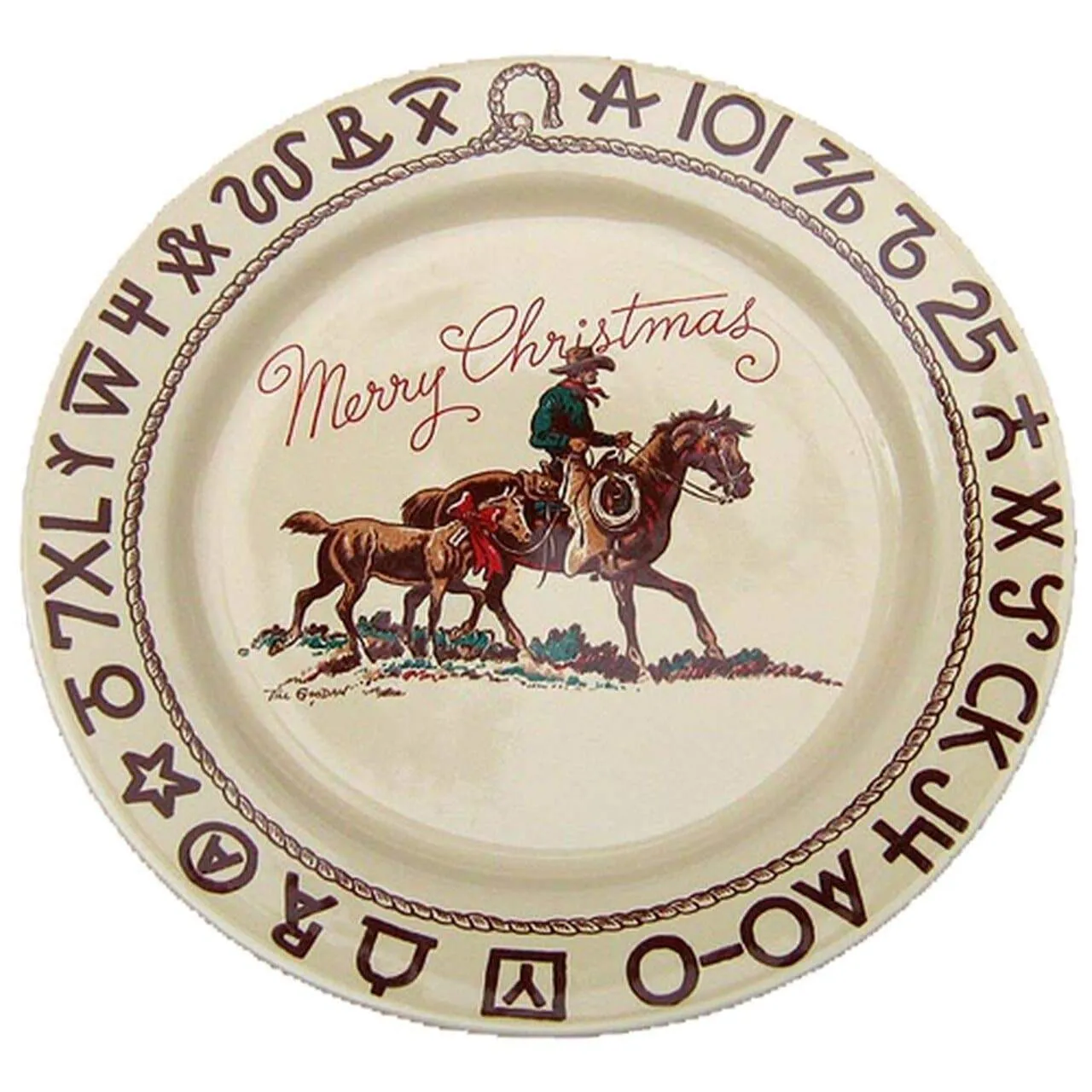 Branded Cowboy Christmas Western Lunch Plate