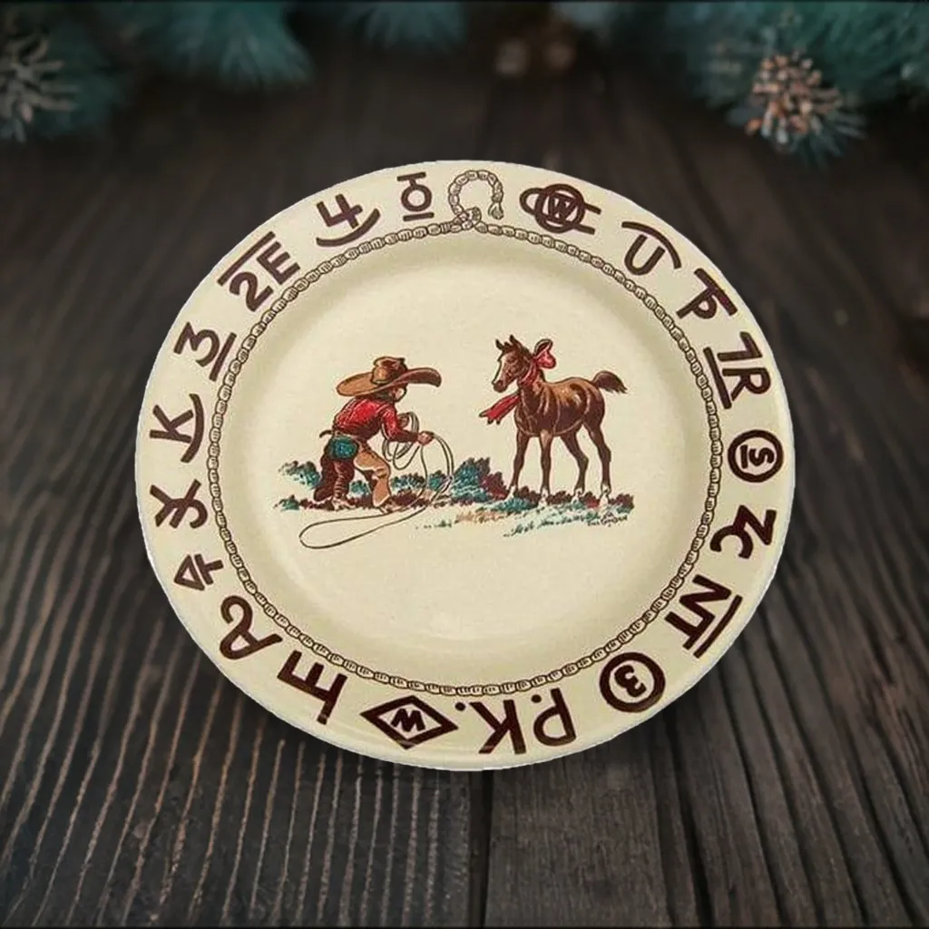 Branded Cowboy Christmas Western Lunch Plate