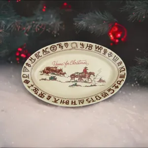 Branded Cowboy Christmas Western Oval Platter shower curtain, waterproof liner
