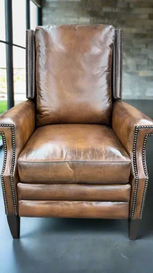 Brando Saddle Leather Recliner vanity mirror, wall mirror