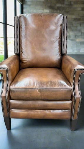Brando Saddle Leather Recliner vanity mirror, wall mirror
