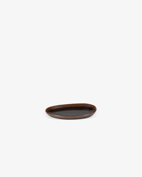 Bread plate dark brown Out of lines