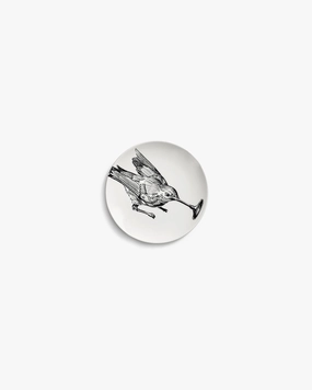 Bread plate hummingbird white - black Unity