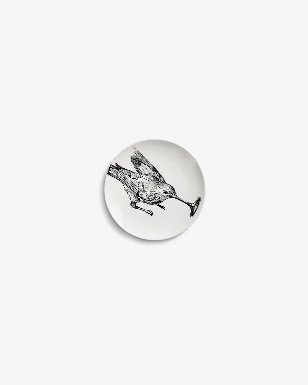 Bread plate hummingbird white - black Unity