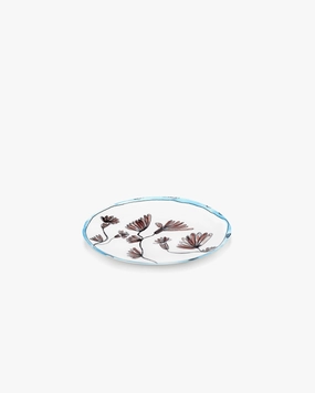 Breakfast plate Camelia aubergine Midnight Flowers