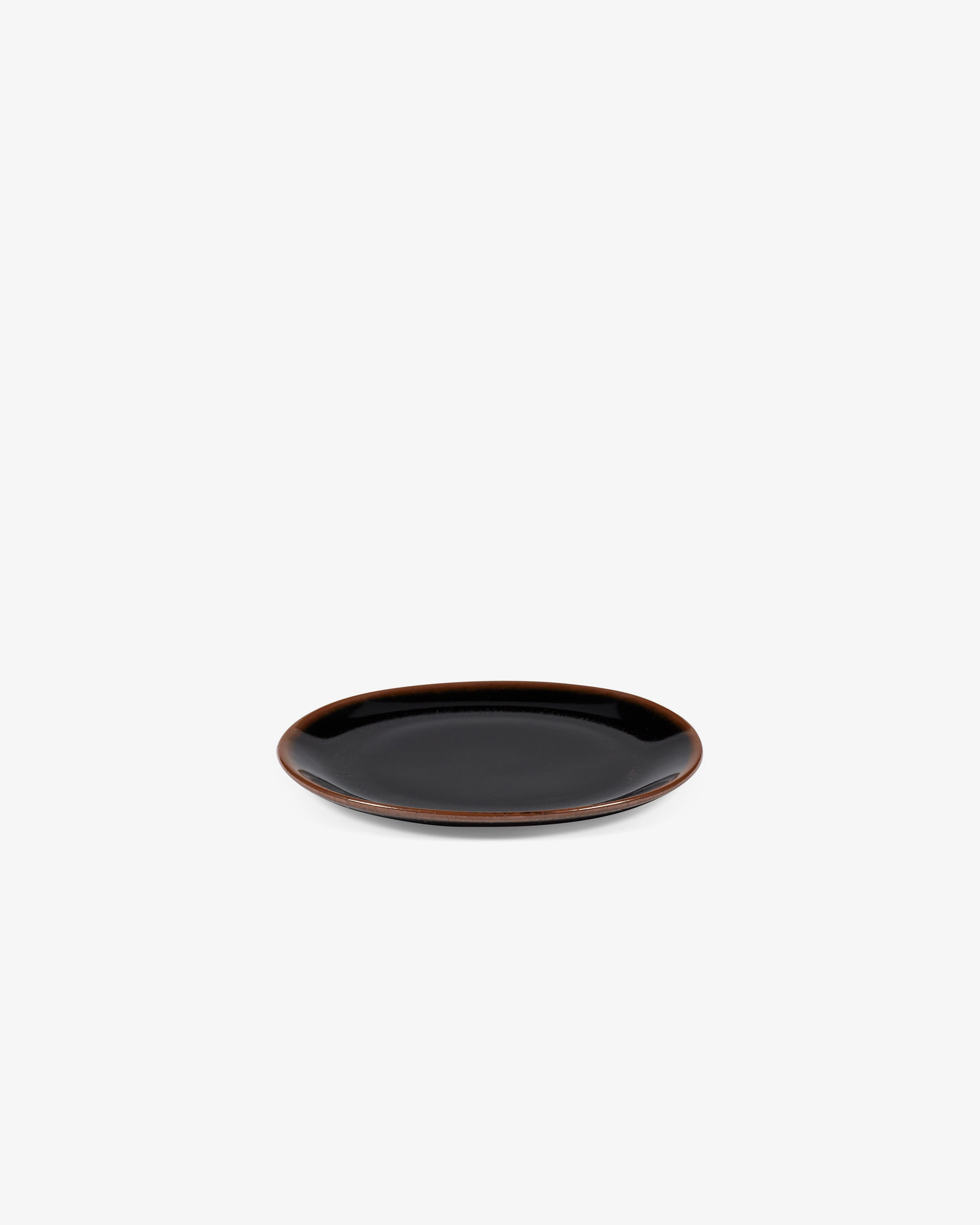 Breakfast plate dark brown Out of lines
