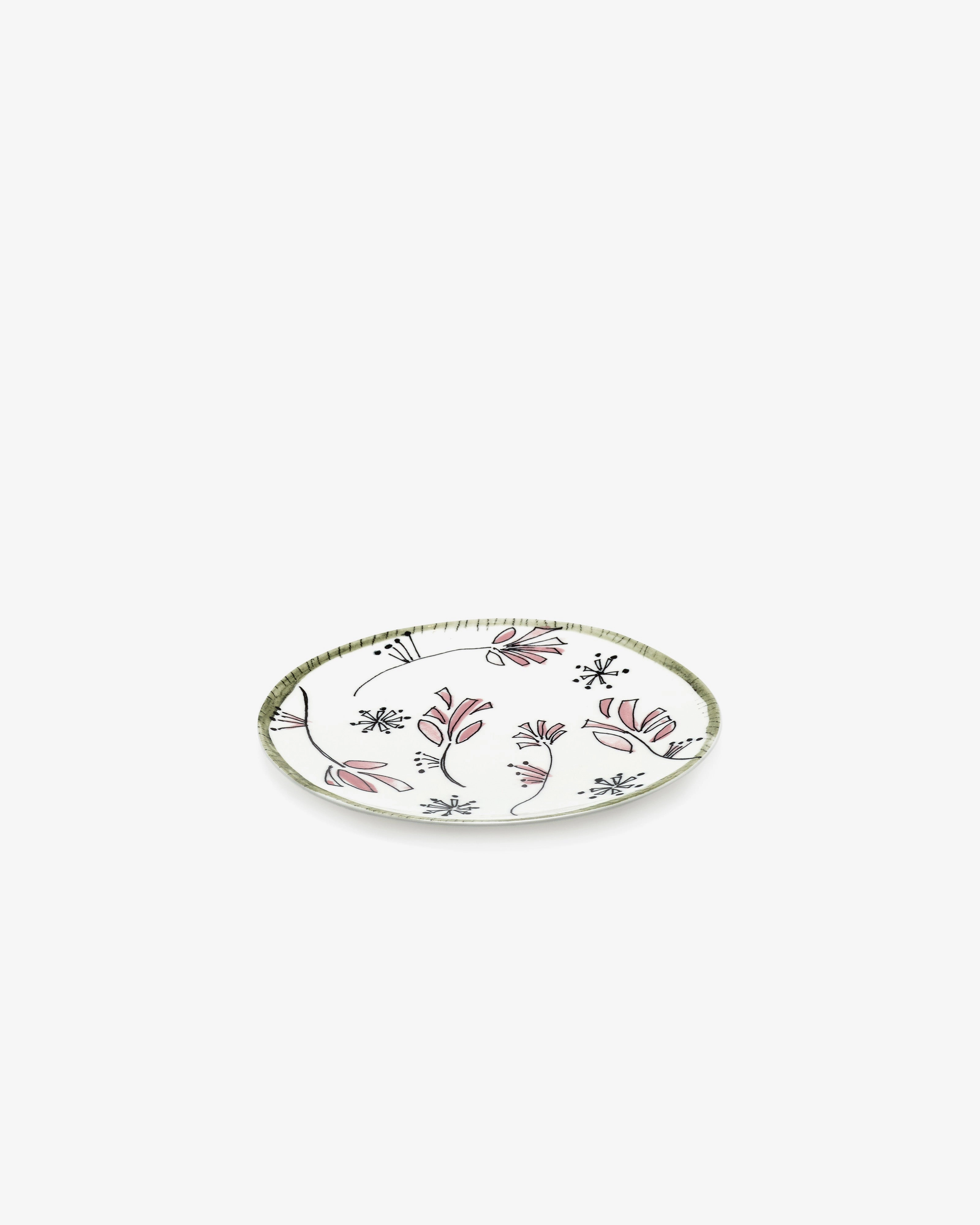 Breakfast plate Fiore rosa Midnight Flowers