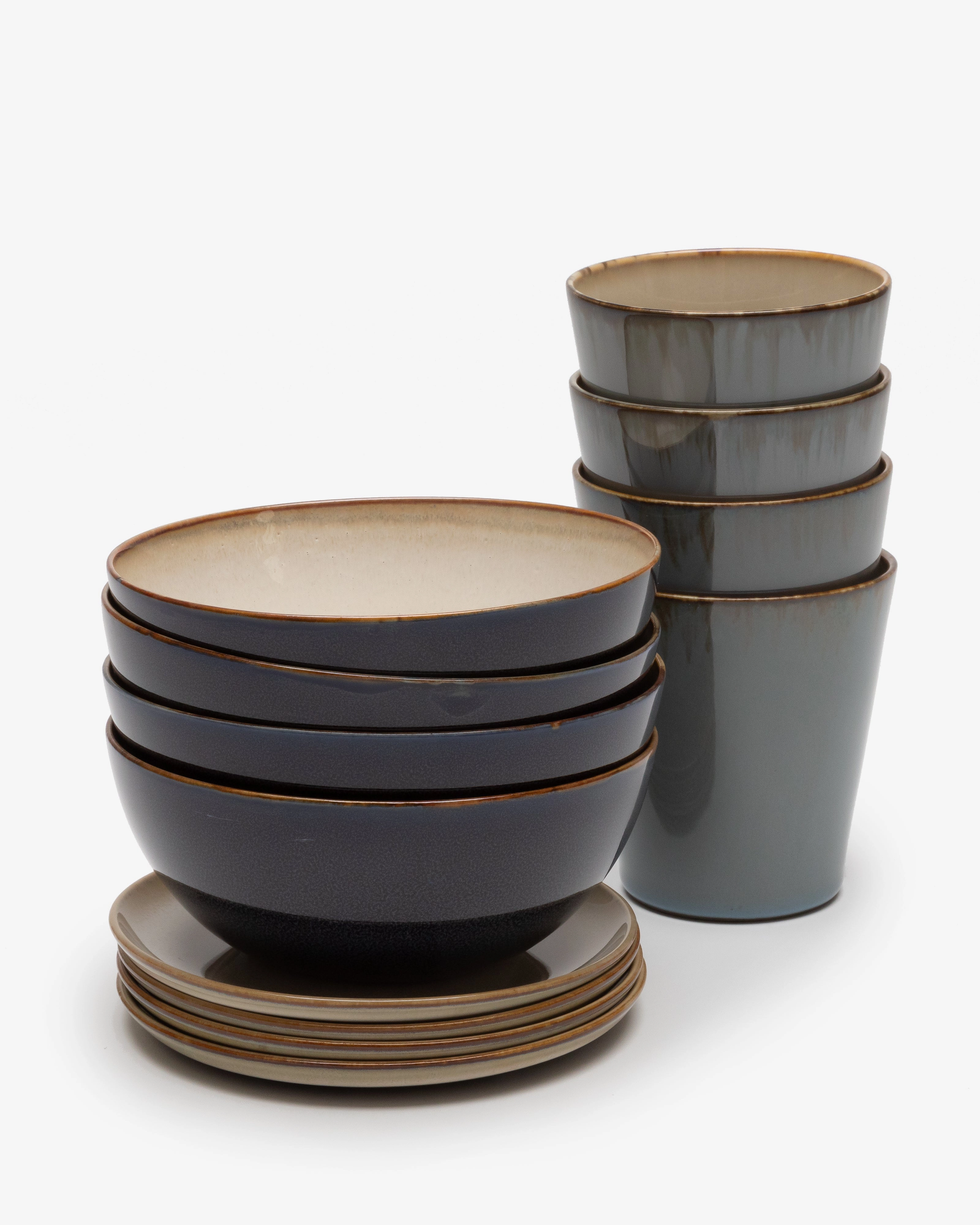 Breakfast Set 12 pieces misty gray Terres de rves