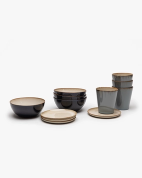 Breakfast Set 12 pieces misty gray Terres de rves
