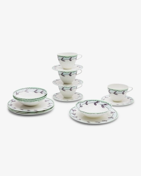 Breakfast set 16 pieces blossom milk midnight flowers