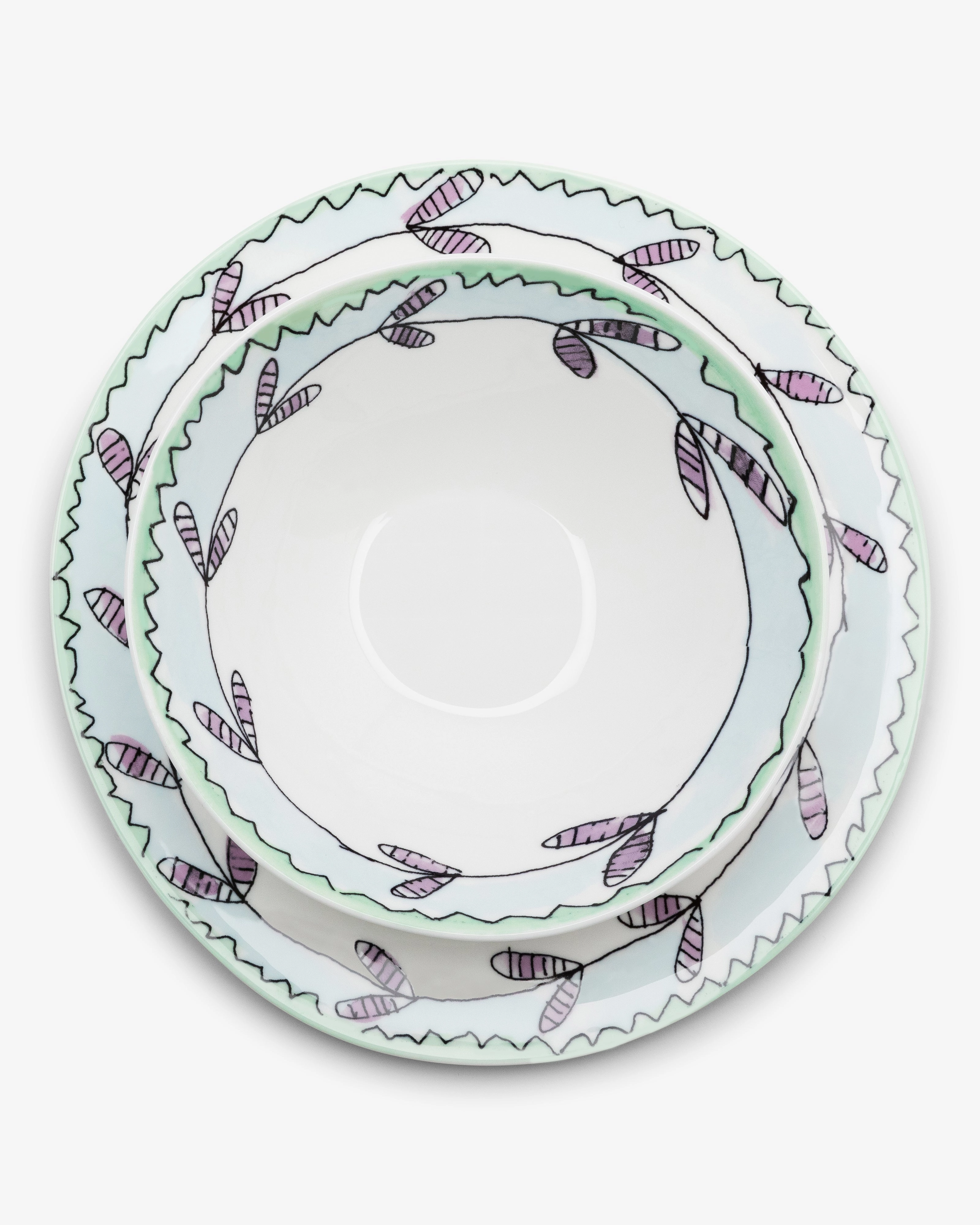 Breakfast set 16 pieces blossom milk midnight flowers