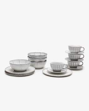 Breakfast Set 16 pieces white Inku