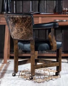 Brindle & Black Leather Caster Chair glassware set, wine glass