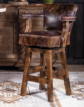 Brindle Cowhide & Leather Counter or Bar Chair glassware set, wine glass