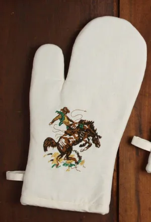 Bronc & Brands Embroidered Oven Mitts blender, kitchen appliance