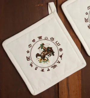 Bronc & Brands Embroidered Pot Holders blender, kitchen appliance