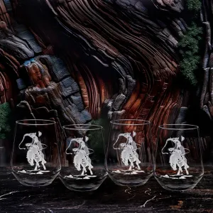 Bronc Rider Sand Carved Stemless Wine Glasses toilet seat cover, slow close seat