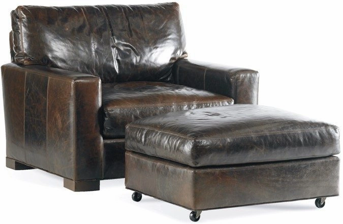 Brooks Leather Ottoman