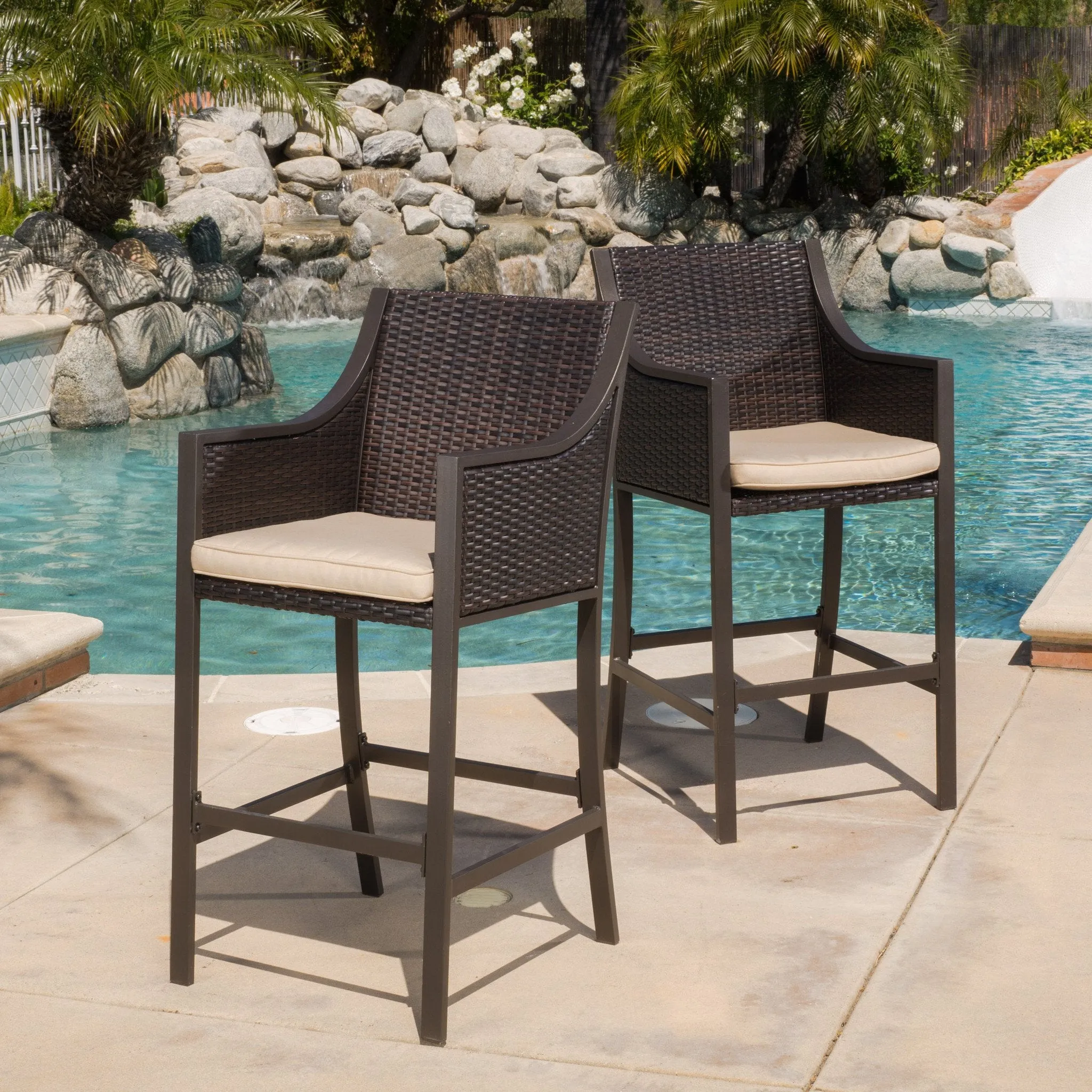 Brown 30-Inch Barstool (Set of 2) - NH000792 patio chairs, outdoor seating