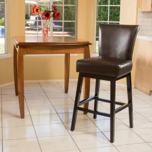 Brown Leather 31-Inch Swivel Barstool - NH570692 bar stool, counter stool