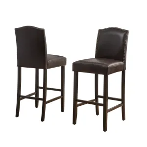 Brown Leather Barstools, Set of 2 - NH038203 bar stool, counter stool