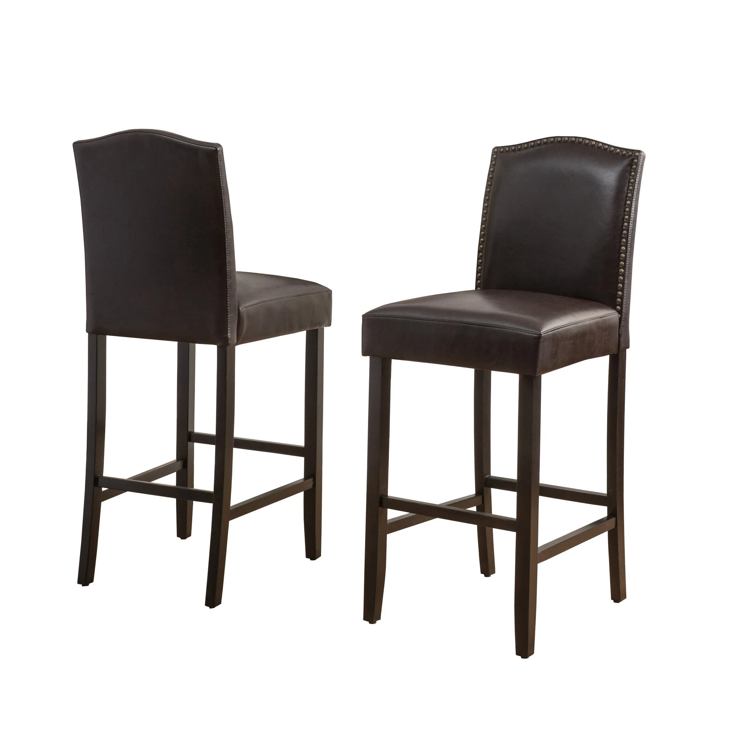 Brown Leather Barstools, Set of 2 - NH038203 bar stool, counter stool