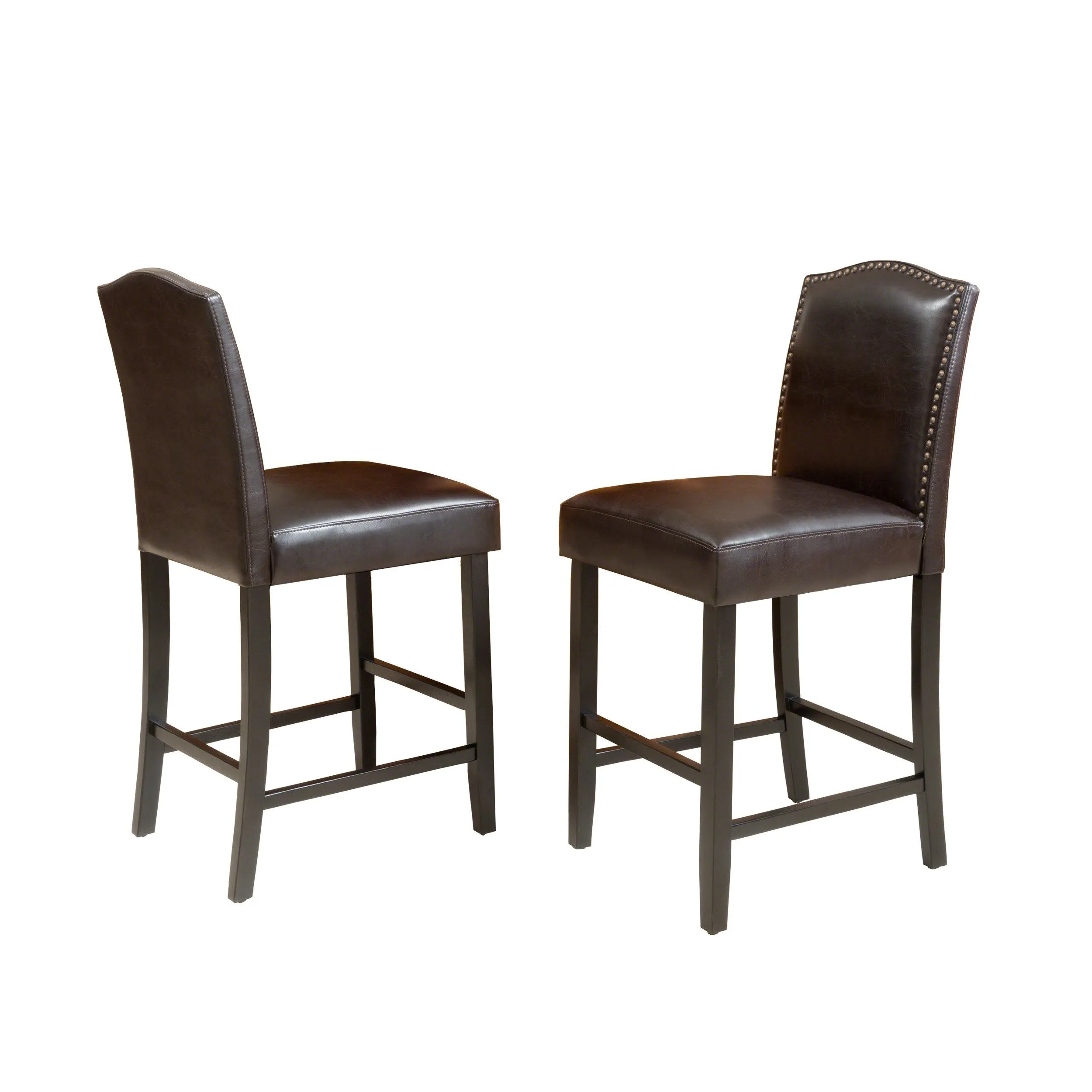Brown Leather Counter Stools, Set of 2 - NH338203 bar stool, counter stool
