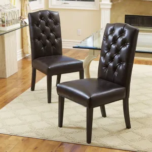 Brown Leather Dining Chair (Set of 2) - NH482612 dining table set, 6-piece dining set