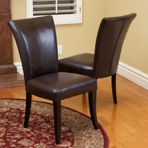 Brown Leather Dining Chairs (Set of 2) - NH181712 dining table set, 6-piece dining set