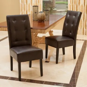 Brown Leather Dining Chairs (Set of 2) - NH402592 dining table set, 6-piece dining set