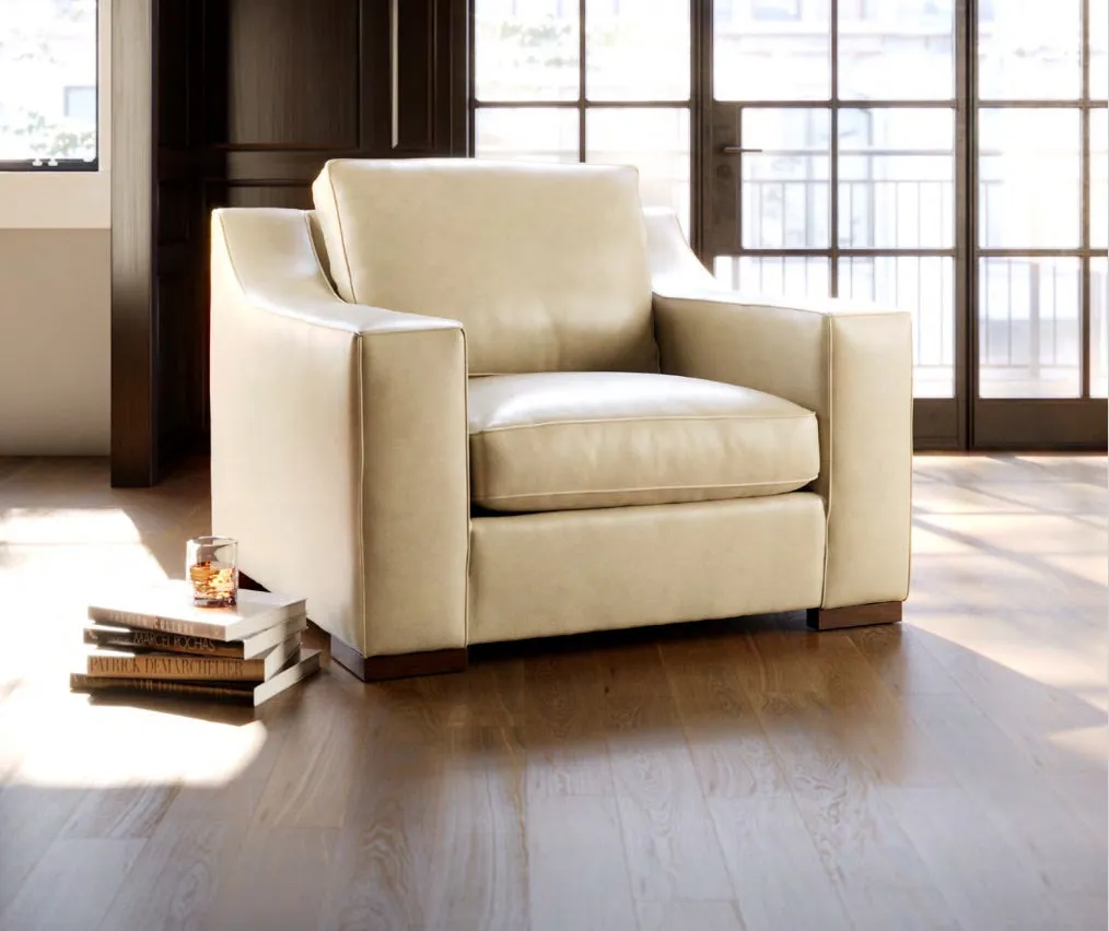 Brown Leather Rugby Chair