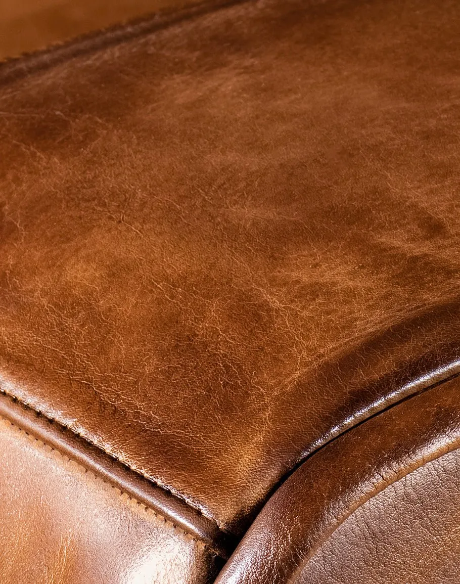 Brown Leather Rugby Chair