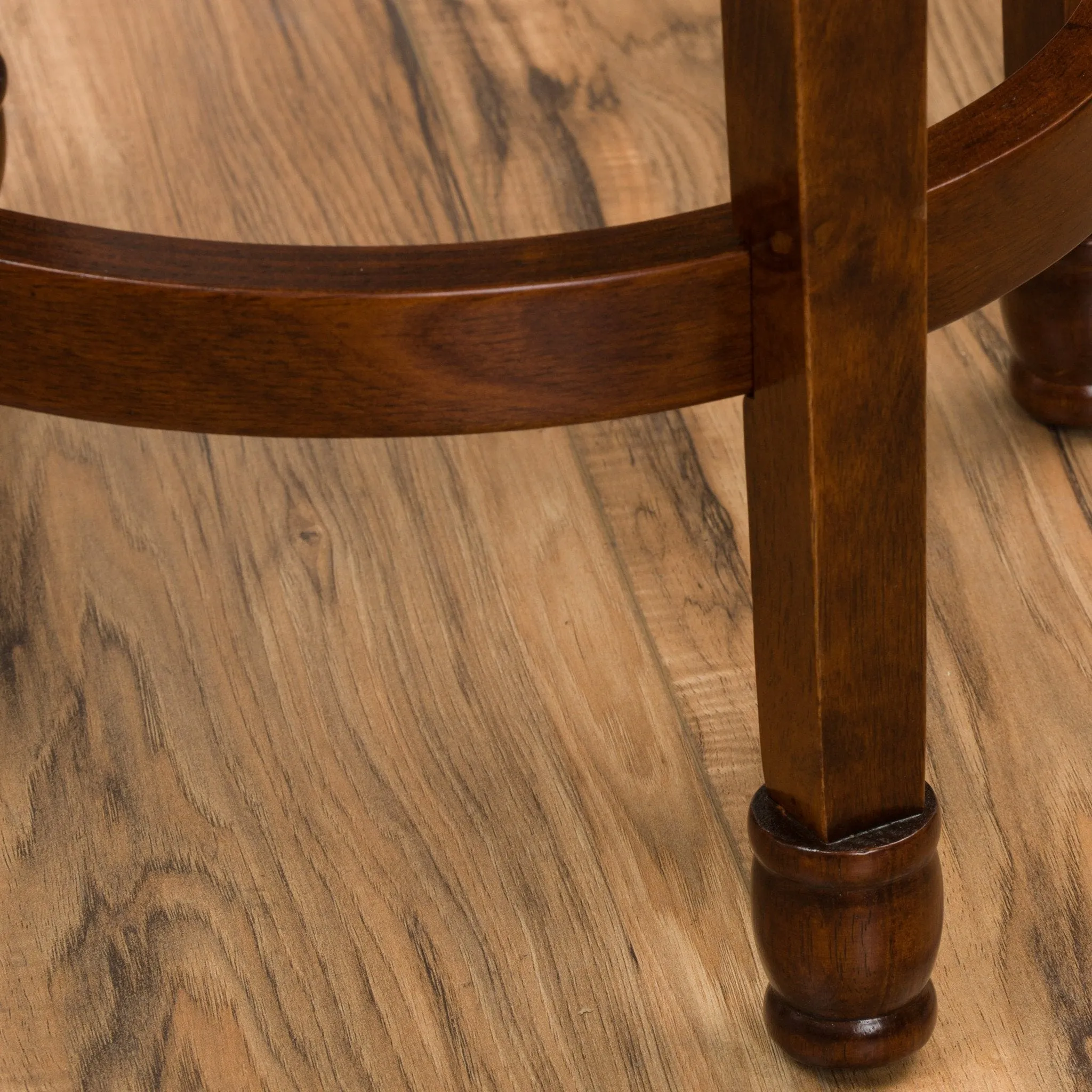 Brown Leather Swivel 26-Inch Counter Stool (Set of 2) - NH036692