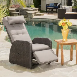 Brown Outdoor Recliner with Cushion - NH462792 chandelier, pendant light