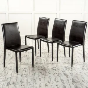 Brown Stacking Chairs (Set of 4) - NH242692 dining table set, 6-piece dining set
