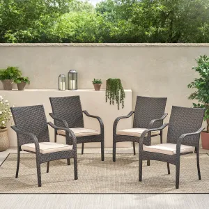 Brown Wicker Stacking Chairs (Set of 4) - NH554992 chandelier, pendant light