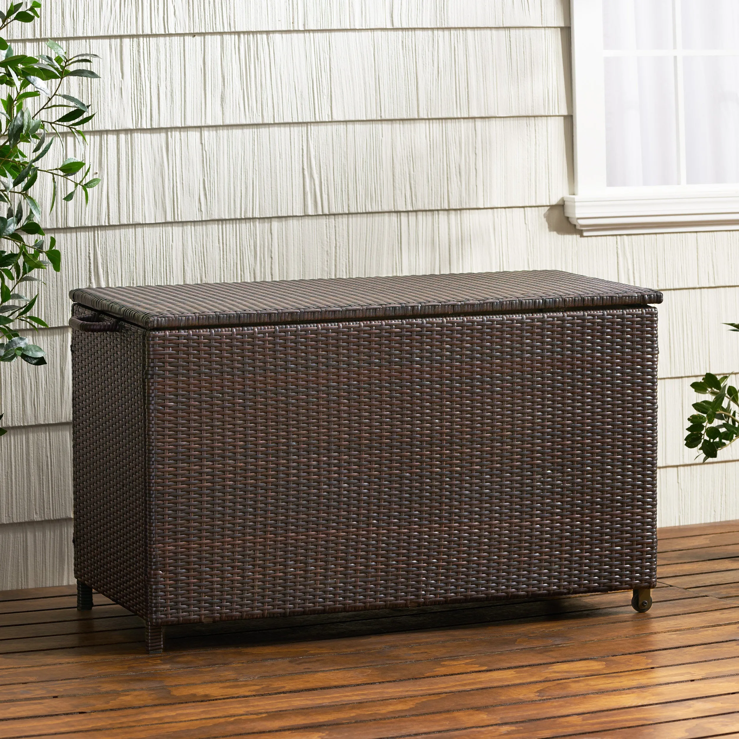 Brown Wicker Storage Bin - NH714832