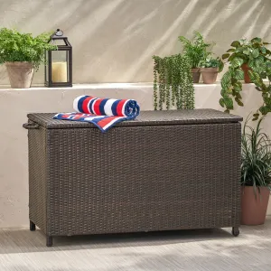 Brown Wicker Storage Bin - NH714832 patio chairs, outdoor seating
