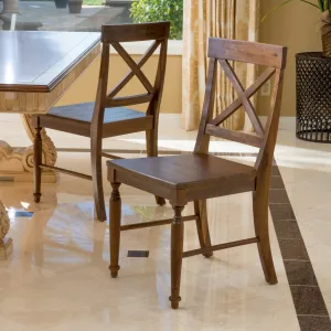 Brown Wood Dining Chair (Set of 2) - NH465692 dining table set, 6-piece dining set