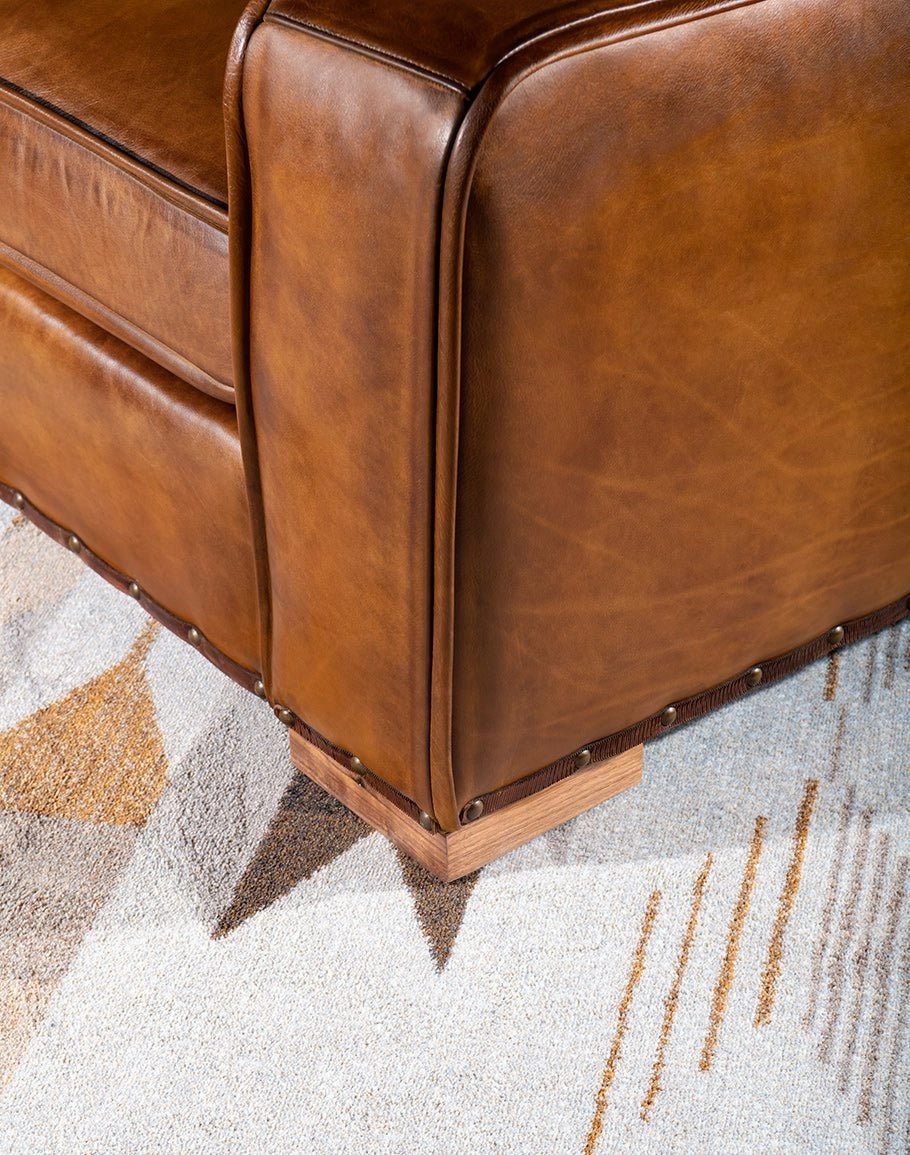 Brown Leather Rugby Chair