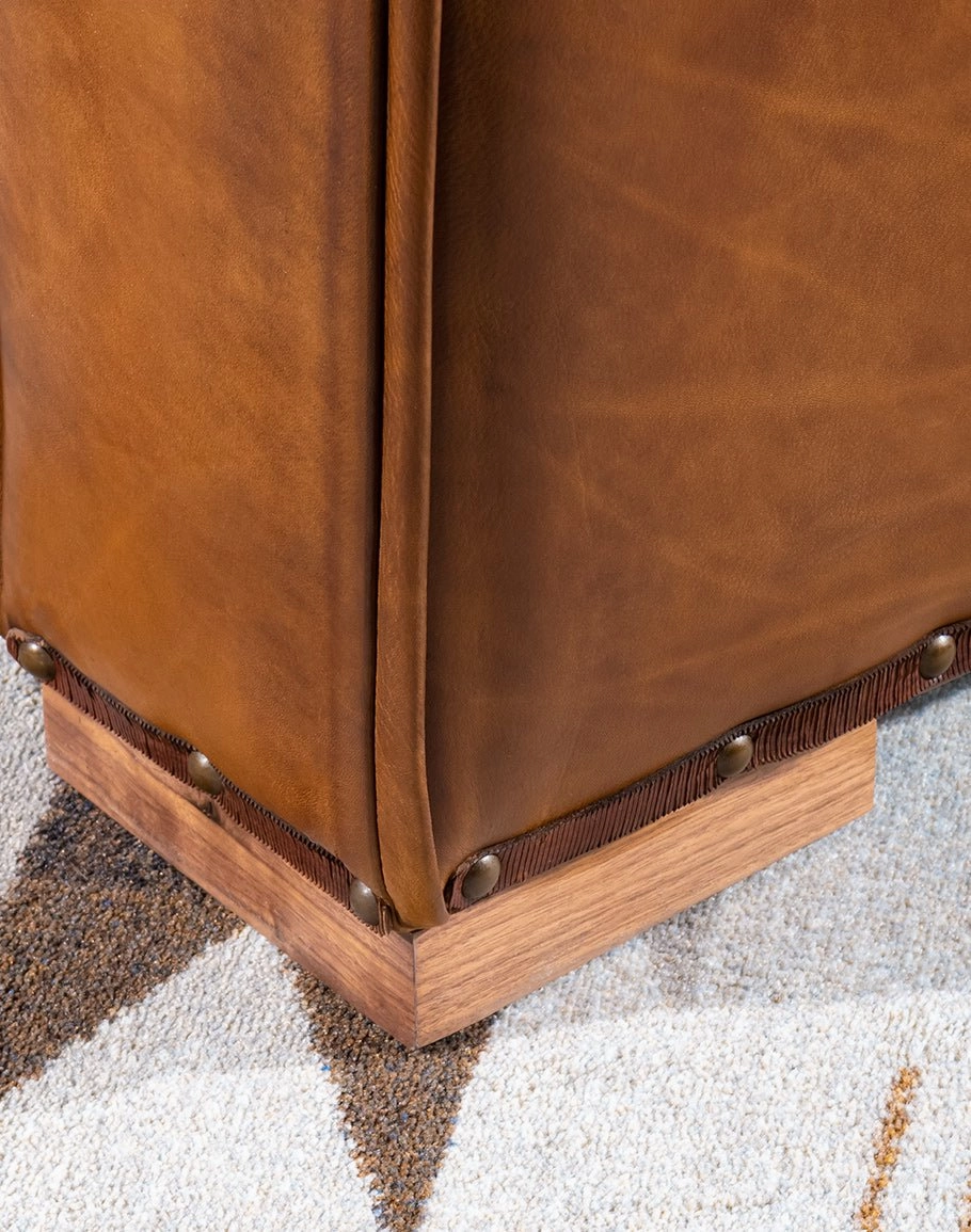Brown Leather Rugby Chair