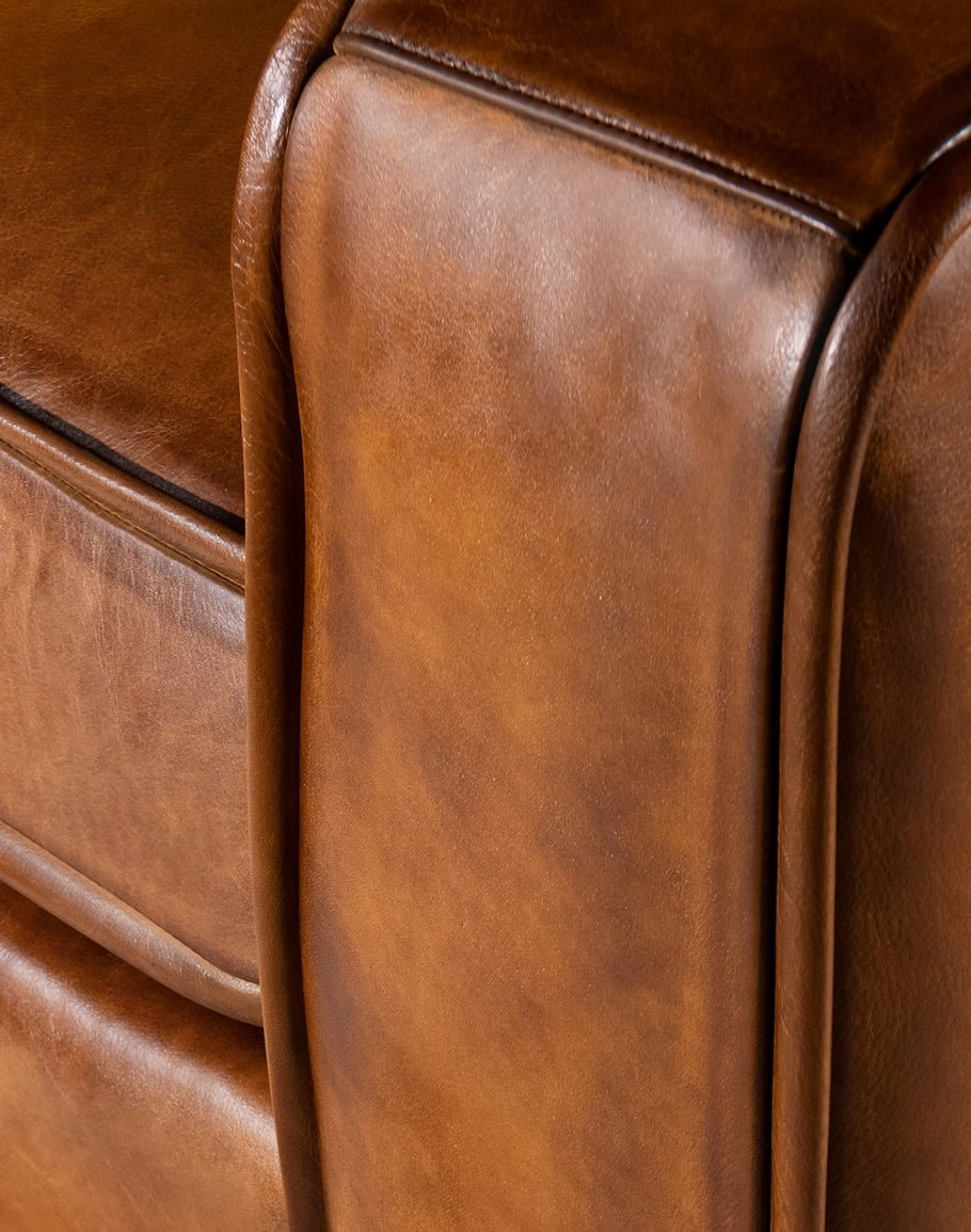 Brown Leather Rugby Chair