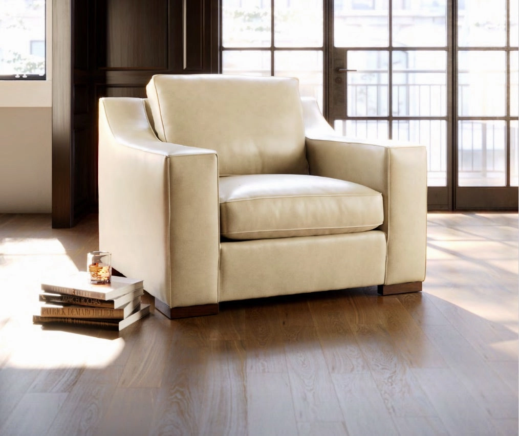 Brown Leather Rugby Chair
