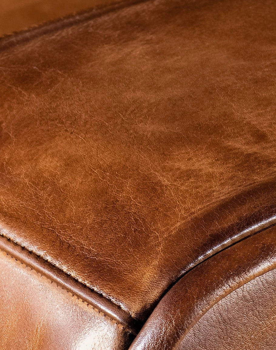 Brown Leather Rugby Chair