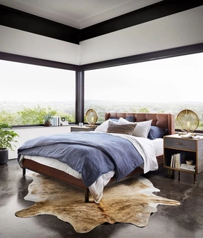Brown Tufted Faux Leather Bed gaming chair, computer chair