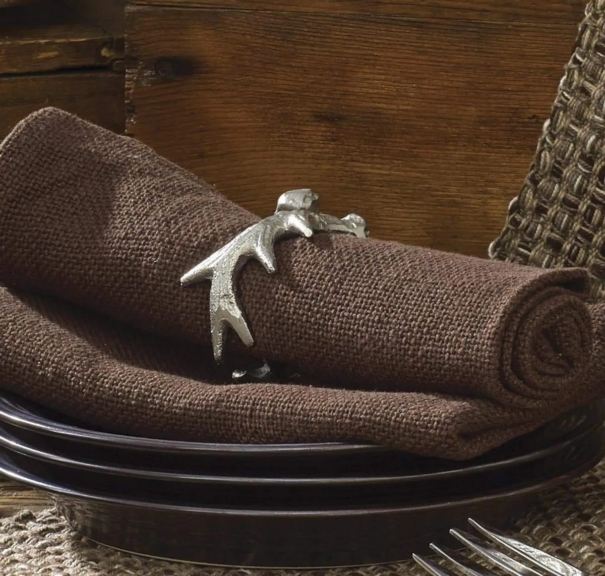 Brushed Aluminum Antler Napkin Rings blender, kitchen appliance